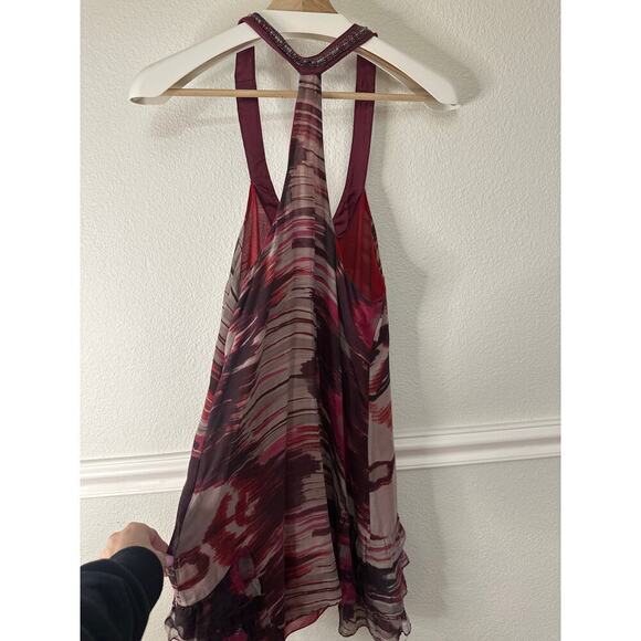 Free People Oaxaca Water Color Silk Beaded Dress, Womens Small. Silk - Picture 3 of 7